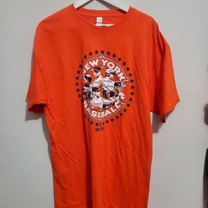 NWT New York Mets Mens T-Shirt MLB Size Large Orange/blue